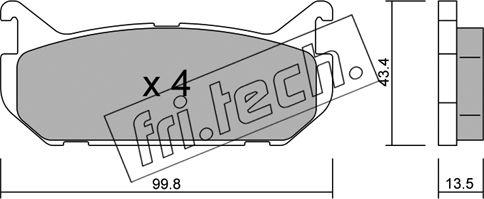 Fri.Tech. 312.0 - Тормозные колодки, дисковые, комплект autosila-amz.com