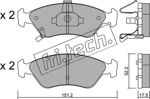 Fri.Tech. 380.0 - Тормозные колодки, дисковые, комплект autosila-amz.com