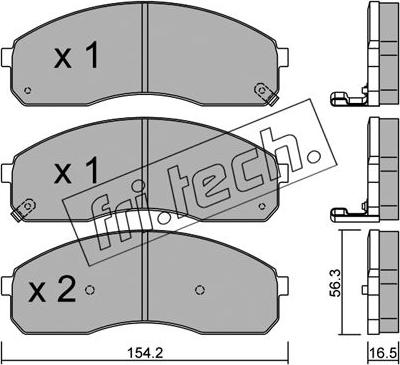 Fri.Tech. 383.0 - Тормозные колодки, дисковые, комплект autosila-amz.com