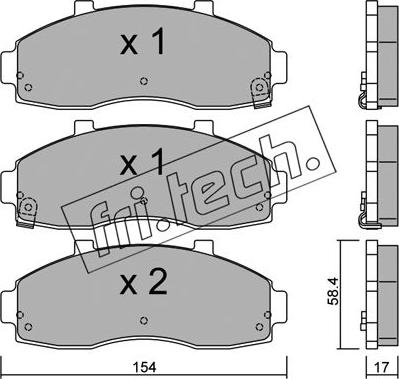 Fri.Tech. 382.0 - Тормозные колодки, дисковые, комплект autosila-amz.com