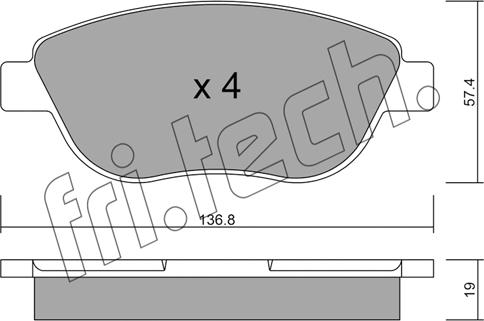 Fri.Tech. 331.1 - Тормозные колодки, дисковые, комплект autosila-amz.com