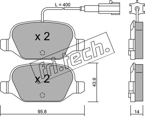 Fri.Tech. 333.3 - Тормозные колодки, дисковые, комплект autosila-amz.com