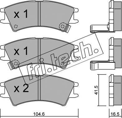 Fri.Tech. 370.0 - Тормозные колодки, дисковые, комплект autosila-amz.com