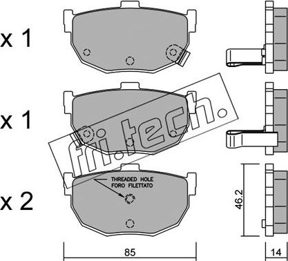 Fri.Tech. 371.1 - Тормозные колодки, дисковые, комплект autosila-amz.com