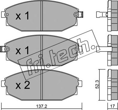 Fri.Tech. 372.0 - Тормозные колодки, дисковые, комплект autosila-amz.com