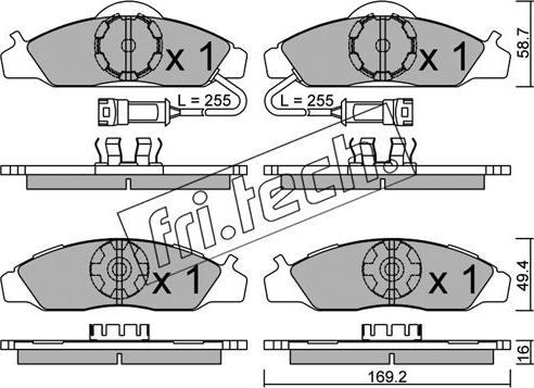 Fri.Tech. 377.0 - Тормозные колодки, дисковые, комплект autosila-amz.com