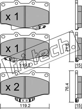 Fri.Tech. 291.0 - Тормозные колодки, дисковые, комплект autosila-amz.com