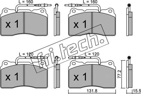 Fri.Tech. 297.3 - Тормозные колодки, дисковые, комплект autosila-amz.com