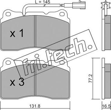 Fri.Tech. 297.7 - Тормозные колодки, дисковые, комплект autosila-amz.com