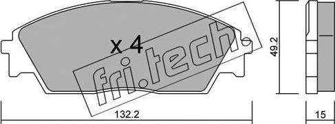 Fri.Tech. 245.0 - Тормозные колодки, дисковые, комплект autosila-amz.com