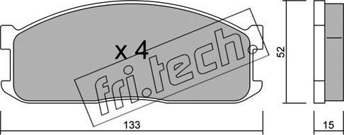 Fri.Tech. 241.0 - Тормозные колодки, дисковые, комплект autosila-amz.com