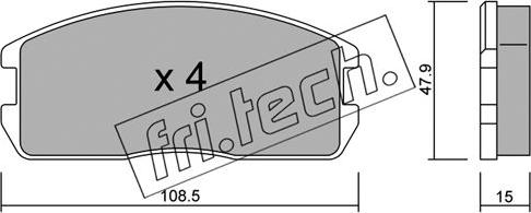 Fri.Tech. 247.0 - Тормозные колодки, дисковые, комплект autosila-amz.com