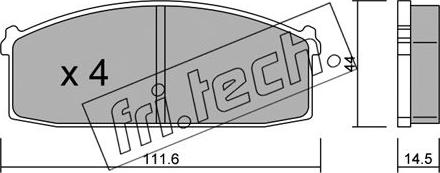 Fri.Tech. 254.0 - Тормозные колодки, дисковые, комплект autosila-amz.com