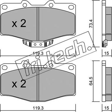 Fri.Tech. 251.0 - Тормозные колодки, дисковые, комплект autosila-amz.com