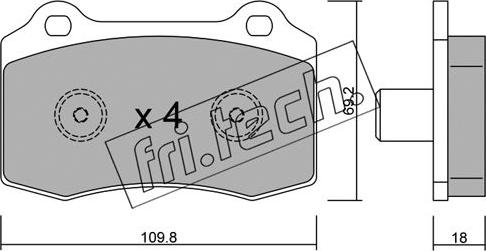 Fri.Tech. 260.5 - Тормозные колодки, дисковые, комплект autosila-amz.com