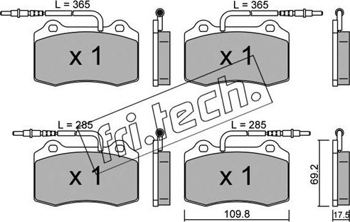 Fri.Tech. 260.1 - Тормозные колодки, дисковые, комплект autosila-amz.com