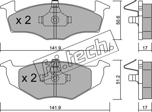 Fri.Tech. 215.0 - Тормозные колодки, дисковые, комплект autosila-amz.com