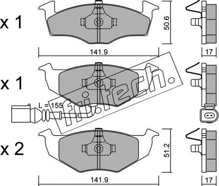 Fri.Tech. 215.3 - Тормозные колодки, дисковые, комплект autosila-amz.com