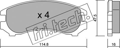 Fri.Tech. 239.0 - Тормозные колодки, дисковые, комплект autosila-amz.com