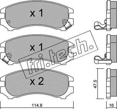 Fri.Tech. 239.1 - Тормозные колодки, дисковые, комплект autosila-amz.com