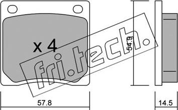 Fri.Tech. 238.0 - Тормозные колодки, дисковые, комплект autosila-amz.com