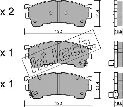 Fri.Tech. 232.1 - Тормозные колодки, дисковые, комплект autosila-amz.com