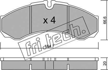 Fri.Tech. 221.6 - Тормозные колодки, дисковые, комплект autosila-amz.com