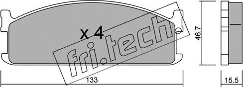 Fri.Tech. 274.0 - Тормозные колодки, дисковые, комплект autosila-amz.com