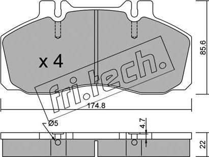 Fri.Tech. 275.0 - Тормозные колодки, дисковые, комплект autosila-amz.com