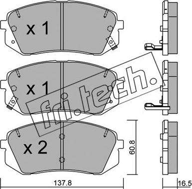 Fri.Tech. 799.0 - Тормозные колодки, дисковые, комплект autosila-amz.com