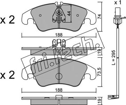 Fri.Tech. 791.0W - Тормозные колодки, дисковые, комплект autosila-amz.com