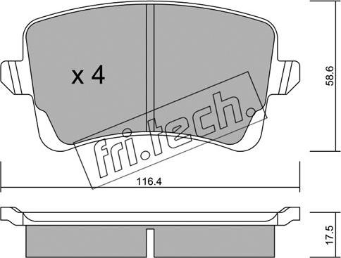 Fri.Tech. 792.0 - Тормозные колодки, дисковые, комплект autosila-amz.com