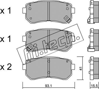 Fri.Tech. 741.0 - Тормозные колодки, дисковые, комплект autosila-amz.com