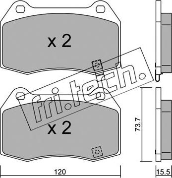 Fri.Tech. 754.0 - Тормозные колодки, дисковые, комплект autosila-amz.com