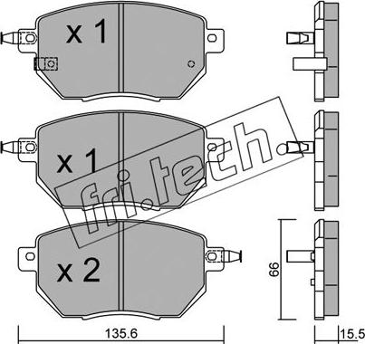 Fri.Tech. 757.0 - Тормозные колодки, дисковые, комплект autosila-amz.com