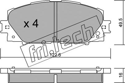 Fri.Tech. 761.1 - Тормозные колодки, дисковые, комплект autosila-amz.com