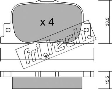 Fri.Tech. 768.0 - Тормозные колодки, дисковые, комплект autosila-amz.com