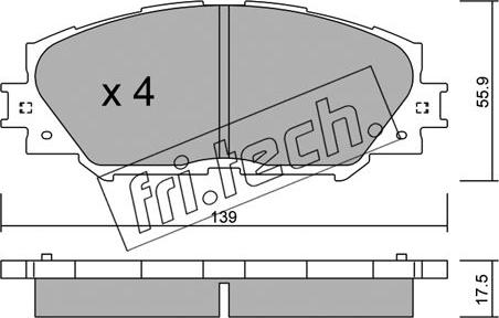 Fri.Tech. 763.0 - Тормозные колодки, дисковые, комплект autosila-amz.com