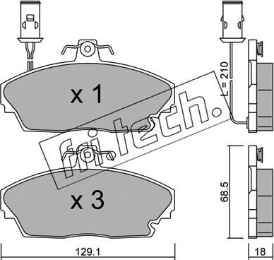 Fri.Tech. 705.0 - Тормозные колодки, дисковые, комплект autosila-amz.com