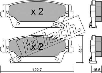 Fri.Tech. 717.0 - Тормозные колодки, дисковые, комплект autosila-amz.com