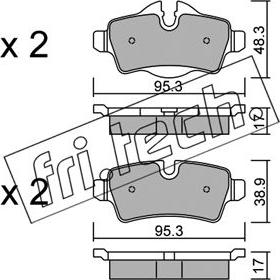 Fri.Tech. 785.0 - Тормозные колодки, дисковые, комплект autosila-amz.com