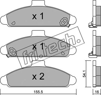 Fri.Tech. 739.0 - Тормозные колодки, дисковые, комплект autosila-amz.com