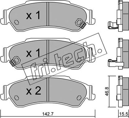 Fri.Tech. 738.0 - Тормозные колодки, дисковые, комплект autosila-amz.com