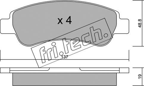 Fri.Tech. 726.0 - Тормозные колодки, дисковые, комплект autosila-amz.com