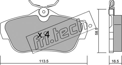 Fri.Tech. 728.0 - Тормозные колодки, дисковые, комплект autosila-amz.com