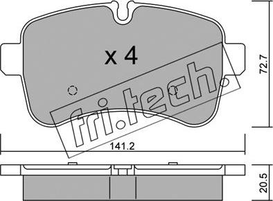Fri.Tech. 727.0 - Тормозные колодки, дисковые, комплект autosila-amz.com