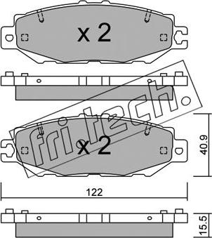 Fri.Tech. 775.1 - Тормозные колодки, дисковые, комплект autosila-amz.com