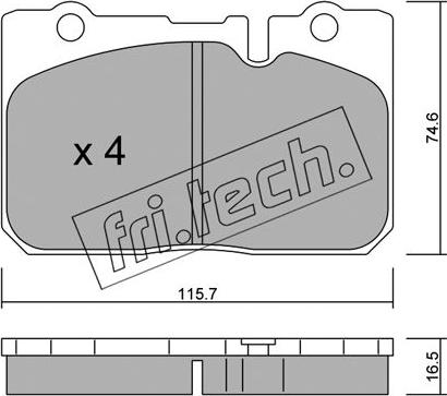 Fri.Tech. 773.0 - Тормозные колодки, дисковые, комплект autosila-amz.com