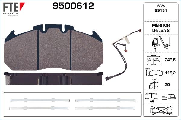 FTE 9500612 - Тормозные колодки, дисковые, комплект autosila-amz.com
