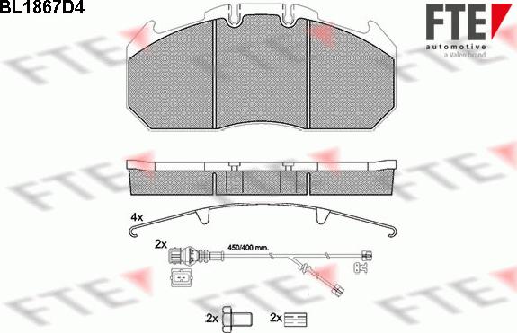 FTE 9500055 - Тормозные колодки, дисковые, комплект autosila-amz.com